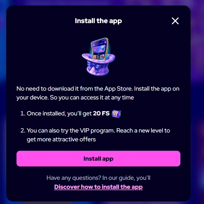 Install app