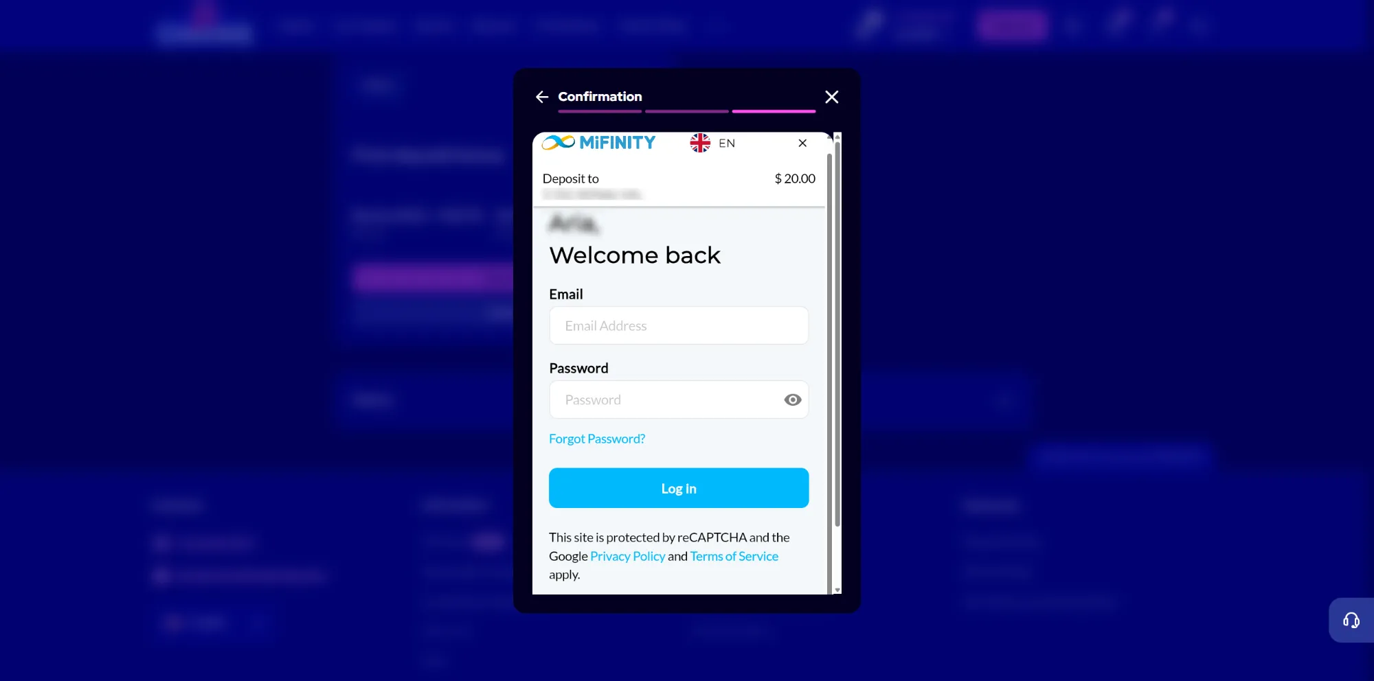 Mifinity login